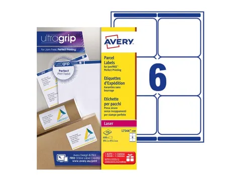 Verzendetiket Avery QuickPeel L7166-100 99.1x93.1mm Wit 600 Stuks