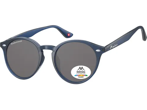 Zonnebril Montana met smoke gepolariseerd rond glas blauw