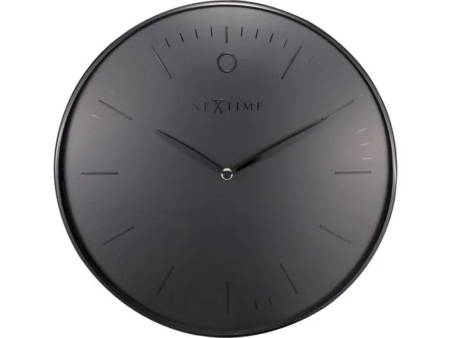 OUTLET Wandklok NeXtime Glamour Ø40cm metaal zwart streepaanduiding