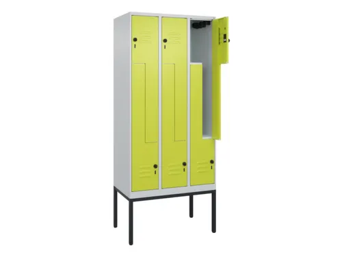 Z-garderobekast,HxBxD 2120x900x500mm,vak B 150/300mm,draaigrendel