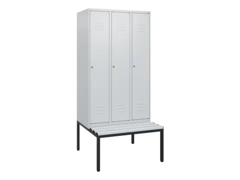locker met bank,HxBxD 1950x900x815mm,3vak,vak B 300mm,cil.-slot