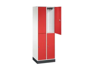 Dubbeldekse garderobekast,HxBxD 1950x620x500mm,2x2vak.,vak B 260mm - 1
