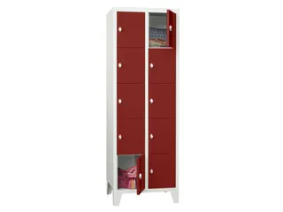 lockerkast,HxBxD 1850x600x500mm,2x5vakken,RAL7035,front RAL3000 - 2
