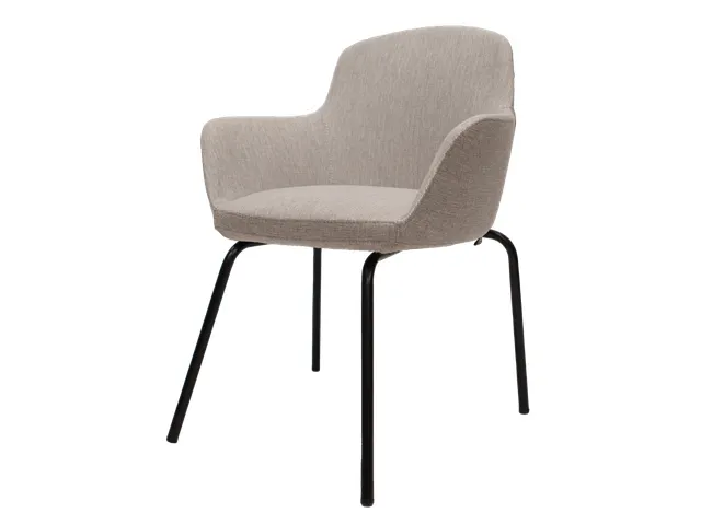 Vergaderstoel Rox zwart vierpoot binnen lichtgrijs buiten grijs