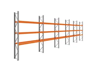 palletstelling,basis+4xaanbouw,HxBxD 3990x14100x750mm,vakl. 3000kg - 1