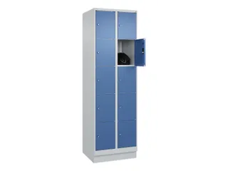 lockerkast,HxBxD 1950x600x500mm,2x5vakken,vak B 300mm,cil.-slot,sokkel - 1