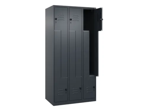Z-garderobekast,HxBxD 1850x900x500mm,vak B 150/300mm,draaigrendel