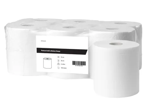 Poetsrol Midi Cellulose 2-laags Wit FSC