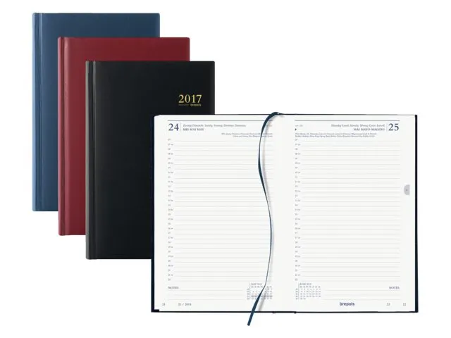 Agenda 2027 Brepols Saturnus Luxe 1dag/1pagina bordeaux