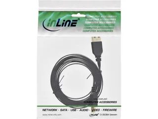 Kabel InlLne USB-A mini-B 2.0 platte kabel 2 meter zwart - 2