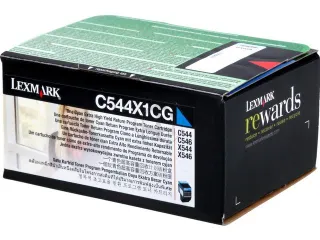 Tonercartridge Lexmark C 544 x 1 cg Retourprogramma Cyaan - 1