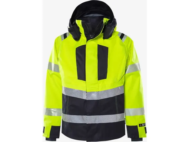 Fristads 4525 jas, fluo geel/marineblauw, maat XL, per stuk