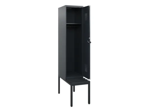 locker met bank,HxBxD 1950x400x815mm,1vak,vak B 400mm,draaigrendel