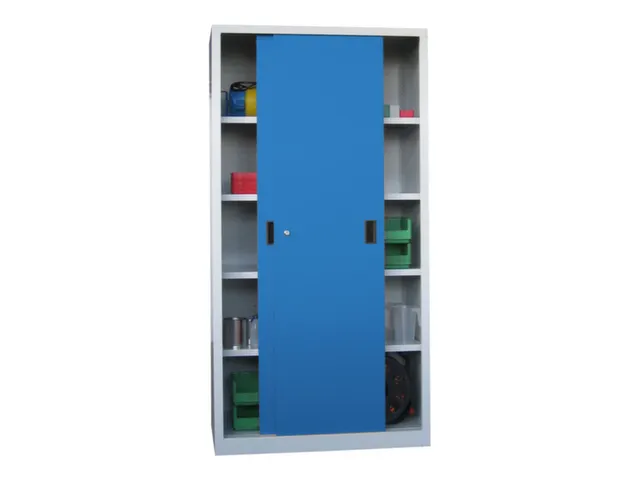 schuifdeurkast,HxBxD 1950x1000x600mm,RAL7035,front RAL5012