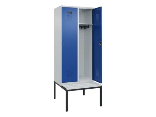 locker met bank,HxBxD 2120x800x815mm,2vak,vak B 400mm,cilinderslot