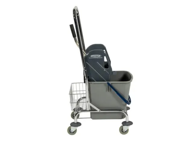 Dweilwagen,Emmer 1X27L Blauw,Mopwringer,Frame Metaal,4Zwenkwielen