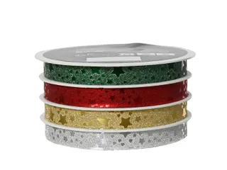 Cadeaulint Decoris rol met 4 kleuren assorti 16 meter - 3