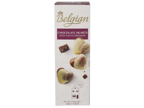 Chocolade The Belgian hartjes brownie gezout 65 gram