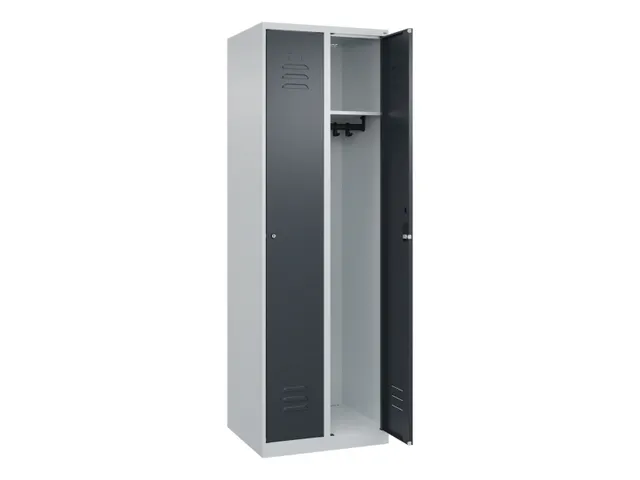 locker,HxBxD 1850x600x500mm,2vak,vak B 300mm,cil.-slot,staand op vloer