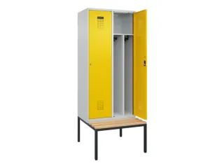locker met bank,voor scheiding van kleding,HxBxD 2120x800x815mm,2vak - 1