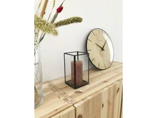 Wandklok Nextime Edge-Wood-Dome dia 35cm kunststof licht bruin streep - 9