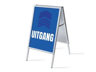 Stoepbord A1 complete set met print "UITGANG" Blauw - 1