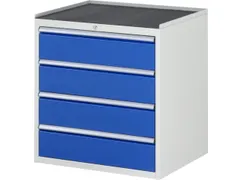 ladekast 825x770x650mm 4laden cilinderslot RAL7035 RAL5010 metaal