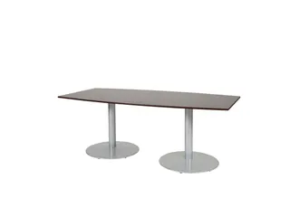 Linesto Vergadertafel Vaste Hoogte 200x100 Tonvormig Logan Eiken Alu - 1
