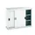werkplaatskast 1000x1300x550mm 2xStalen bodem RAL7035 front RAL7035