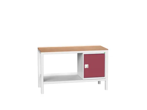 werkbank,HxBxD 930x1500x600mm,multiplexblad,4voeten,uitrusting: 1kast