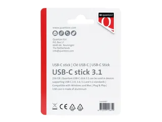 USB stick 3.1 Quantore USB-C 256GB zilver - 3