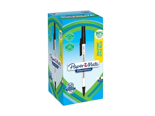 Balpen Paper Mate Kilometrico Recycled medium zwart