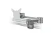 Bras Support 1 Écran ViewLite 422 Rail Argent-Blanc
