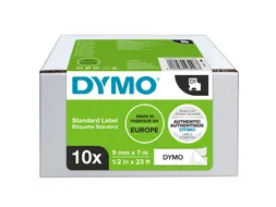 Labeltape Dymo 40913 LabelManager D1 polyester 9mm zwart op wit 10 stu