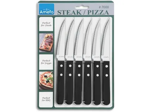 Steakmes, Zwart, Blister Van 6 Stuks