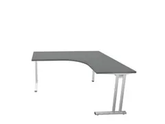 bureau in vrije vorm,HxBxD 740x1600x1600mm,vrije vorm,MS-donkergrijs