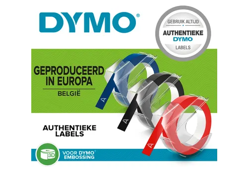 Labeltape Dymo rol 9mmx3M glossy vinyl assorti S0847750
