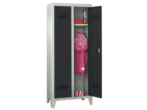 lockerkast v. kinderen,HxBxD 1300x530x300mm,2vak,RAL7035,front RAL7016