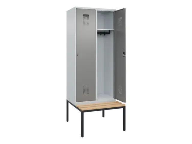 locker met bank,HxBxD 2120x800x815mm,2vak,vak B 400mm,cilinderslot