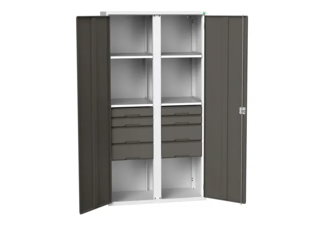 universele kast,HxBxD 2000x1050x550mm,4xStalen bodem,8lade(n)