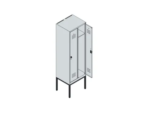 locker,HxBxD 2120x600x500mm,2vak,vak B 300mm,cil.-slot,voetonderstel