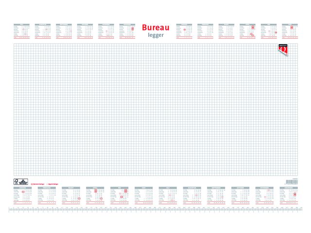 Bureau-onderlegblok 2023 Quantore ruit 56,5x36cm Wit kalender | Sousmain.nl