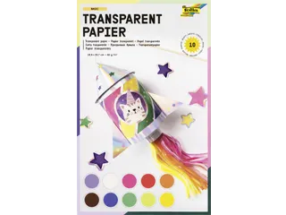 Transparant papier Folia 18.5x29.7cm 42gr 10 vel 10 kleuren - 1