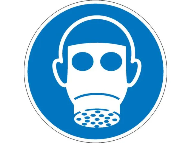 gebodsbord,adembescherming dragen,sticker,folie,Ø 200mm