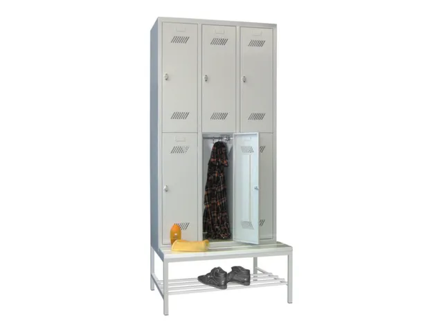 banklocker,dubbeldeks,HxBxD 2150x900x800mm,RAL7035,front RAL7035