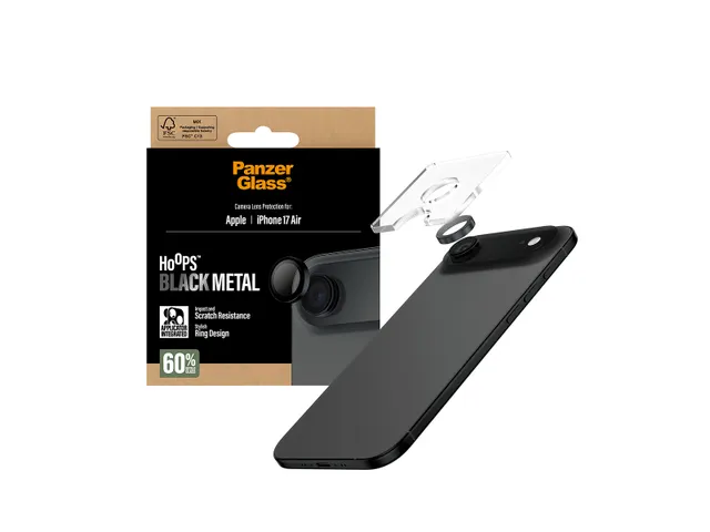PanzerGlass Hoops Camera Lens Protector Black iPhone Air, Apple,