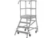 Escabeau mobile Plateforme H 1m 4 marches Aluminium 4 roulettes