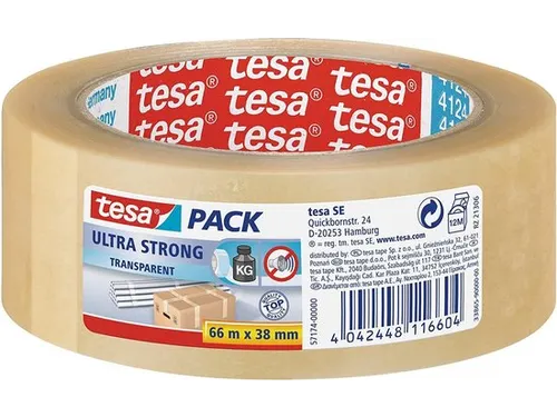 Tesapack Ultra Strong Pvc Verpakkingstape 66mx38mm Transparant