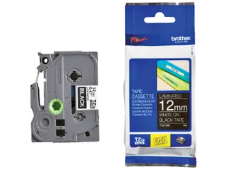 Labeltape Brother P-touch TZe-335 standaard 12mm wit op zwart - 1