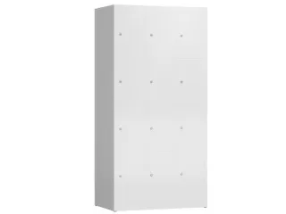 Lockerkast 1800x870x500mm 3x4 vakken cilinderslot, sokkel, RAL9003 - 1